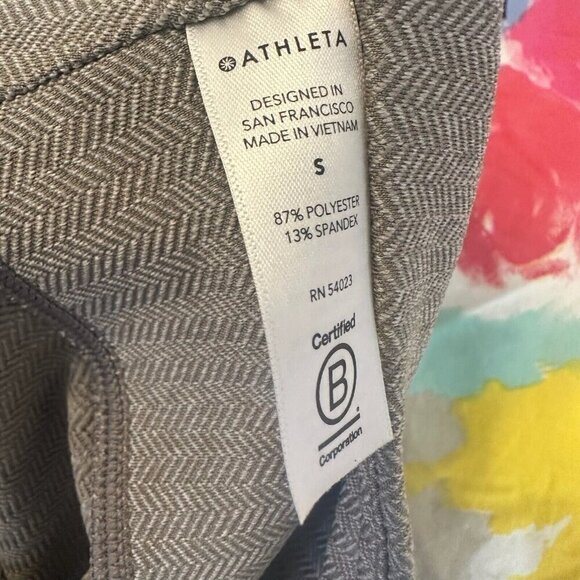 Athleta Leggings Women’s Sz S Grey Delancey Herringbone Stretch Pants - Picture 7 of 9